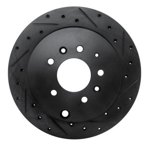 Ford Edge Brake Rotor (1) - Rear Right - R1 Concepts - Drilled & Slotted - Black - `07-`12